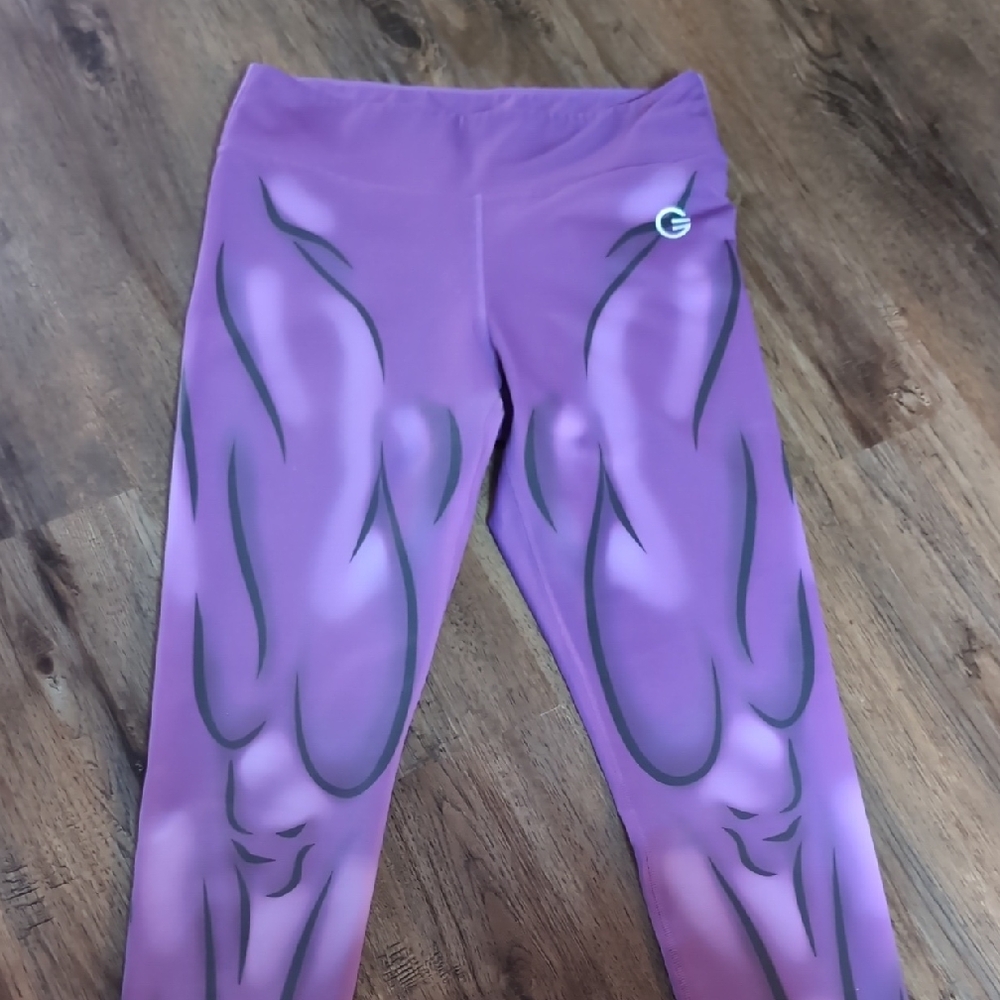 GRRRL Purple Muscle Print Womens Leggings - Med/Large